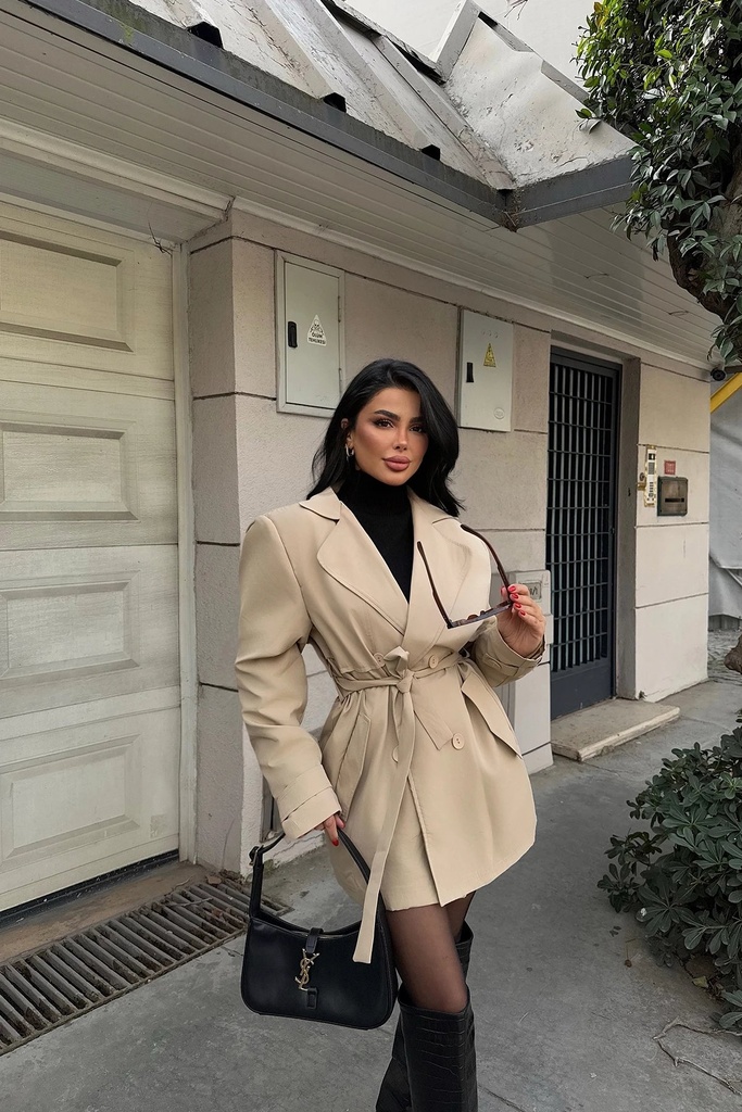 Cream Alessandro Short Trench Coat