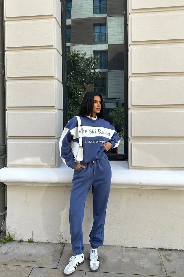 Indigo Front Printed Suit