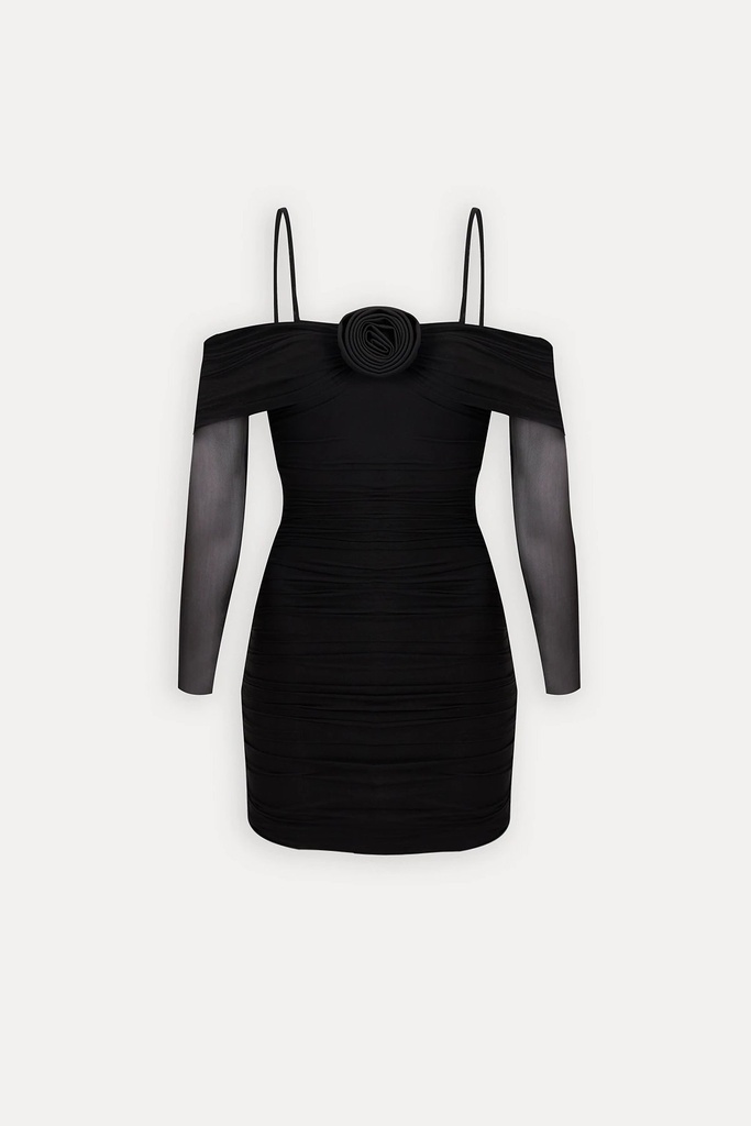 Black Rose Detailed Suspender Dress