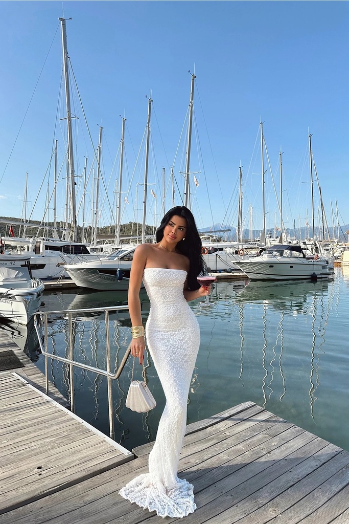 White Cassini Lace Dress