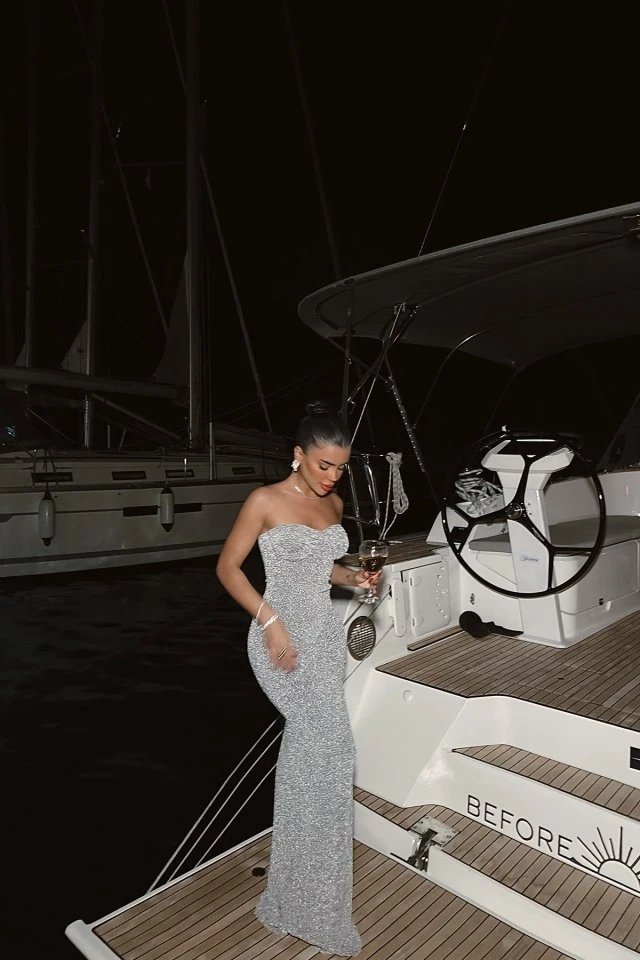 Dianora Gray Lurex Long Dress