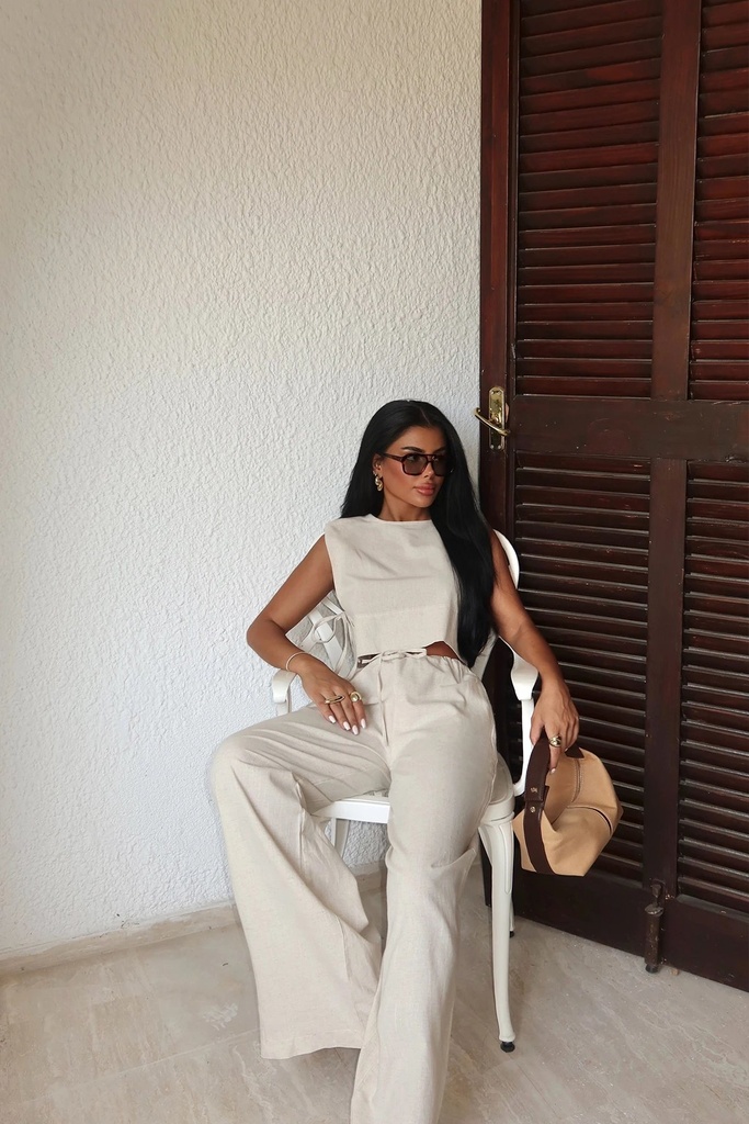 Beige Lali Two Piece Suit