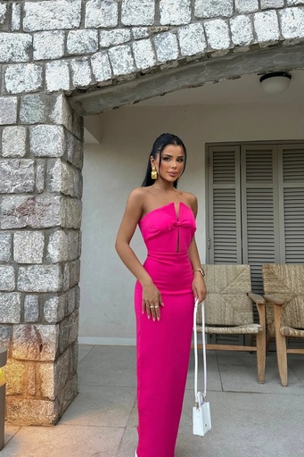 [ATE7413-XSL33] Pink Design Dress