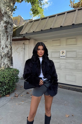 [ATE-1733-SML222] Black Short Fur