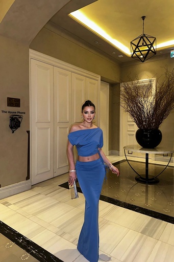 [ATE-0844-SML222] Indigo Skirt Suit