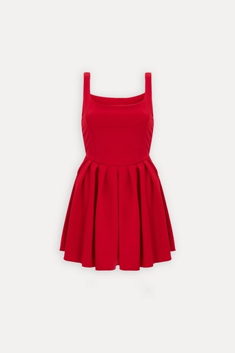 [ATE-1537-XSSML1221] Red Strappy Mini Dress