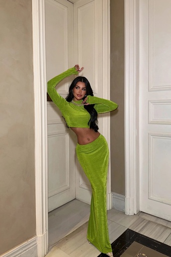 [ATE-1835-XSSML1221] Green Skirt Suit