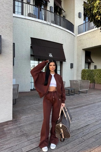[ATE-0920-SML222] Bitter Brown Zipper Detail Suit